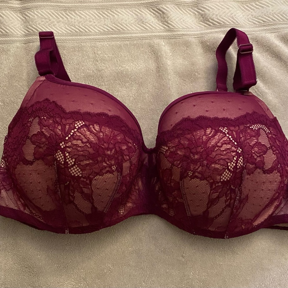 Soma Lace Underwire Bra - Deep Burgundy